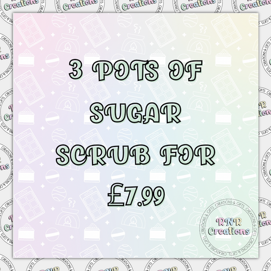 3 Pots of Sugar Scrubs for £7.99